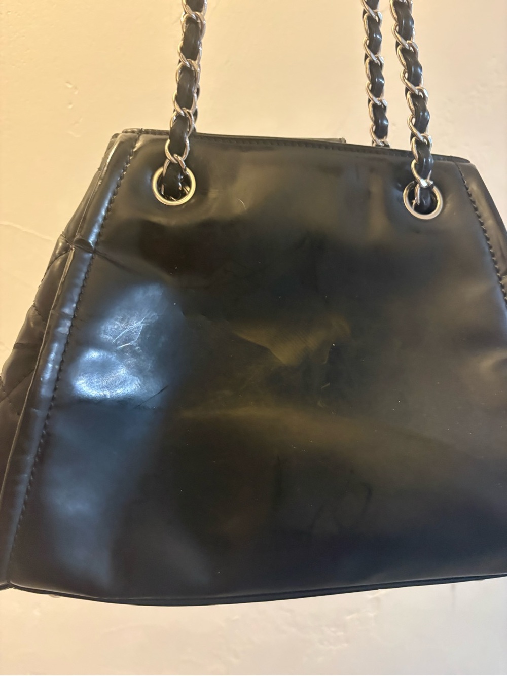 Chanel Vinyl Large Lipstick Ligne Accordion Tote Black - Picture 3 of 8